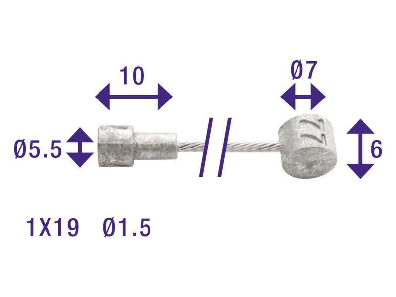 Cordo Binnenkabel Rem 235cm/ø1,5mm RVS + 2 nippels (8717565602090)