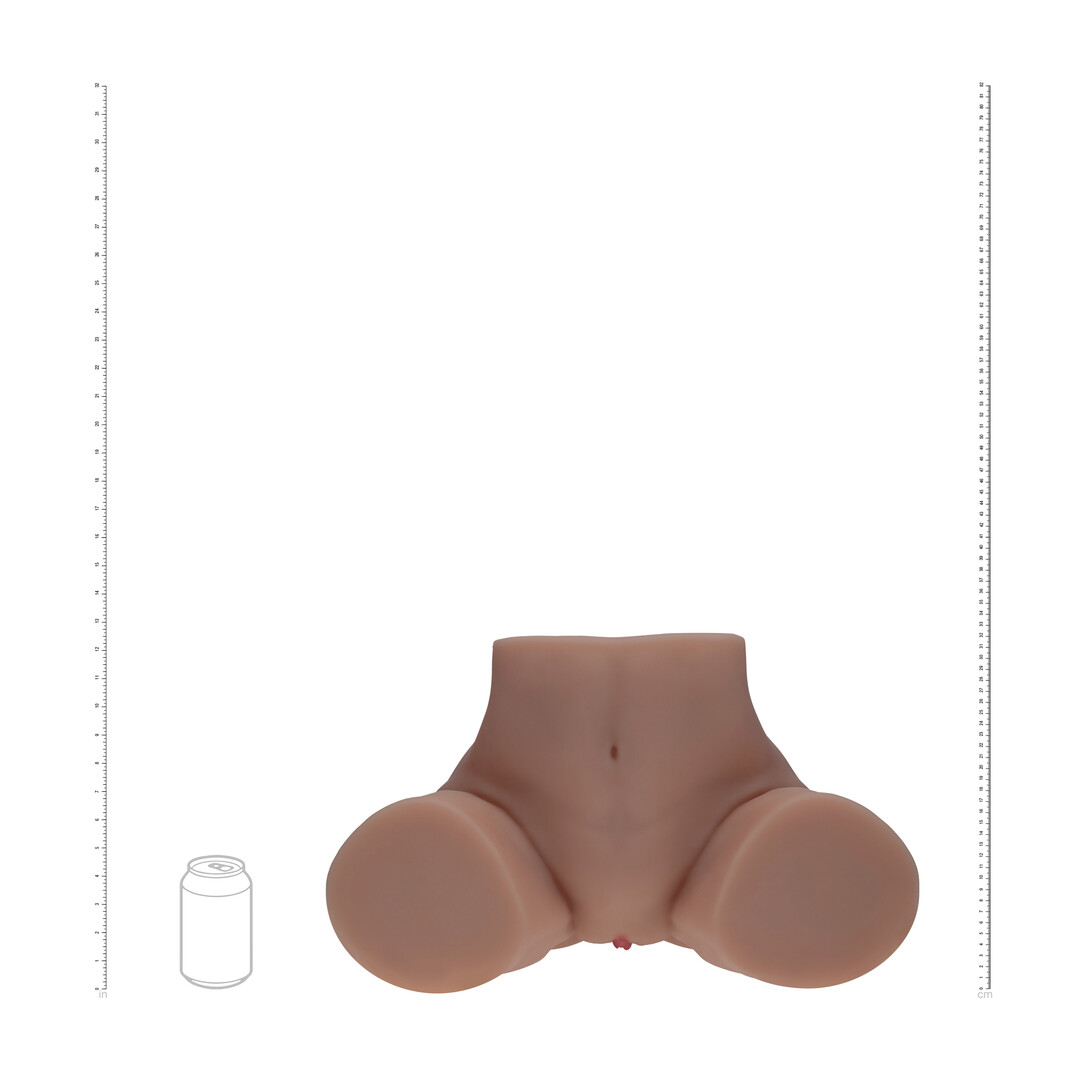 Xkin by shots Bodyforms - Clara Vossin - Dual Entry Vibrerende Masturbator - 6,3 kg / 14,1 lbs - Bruin (8714273029850)