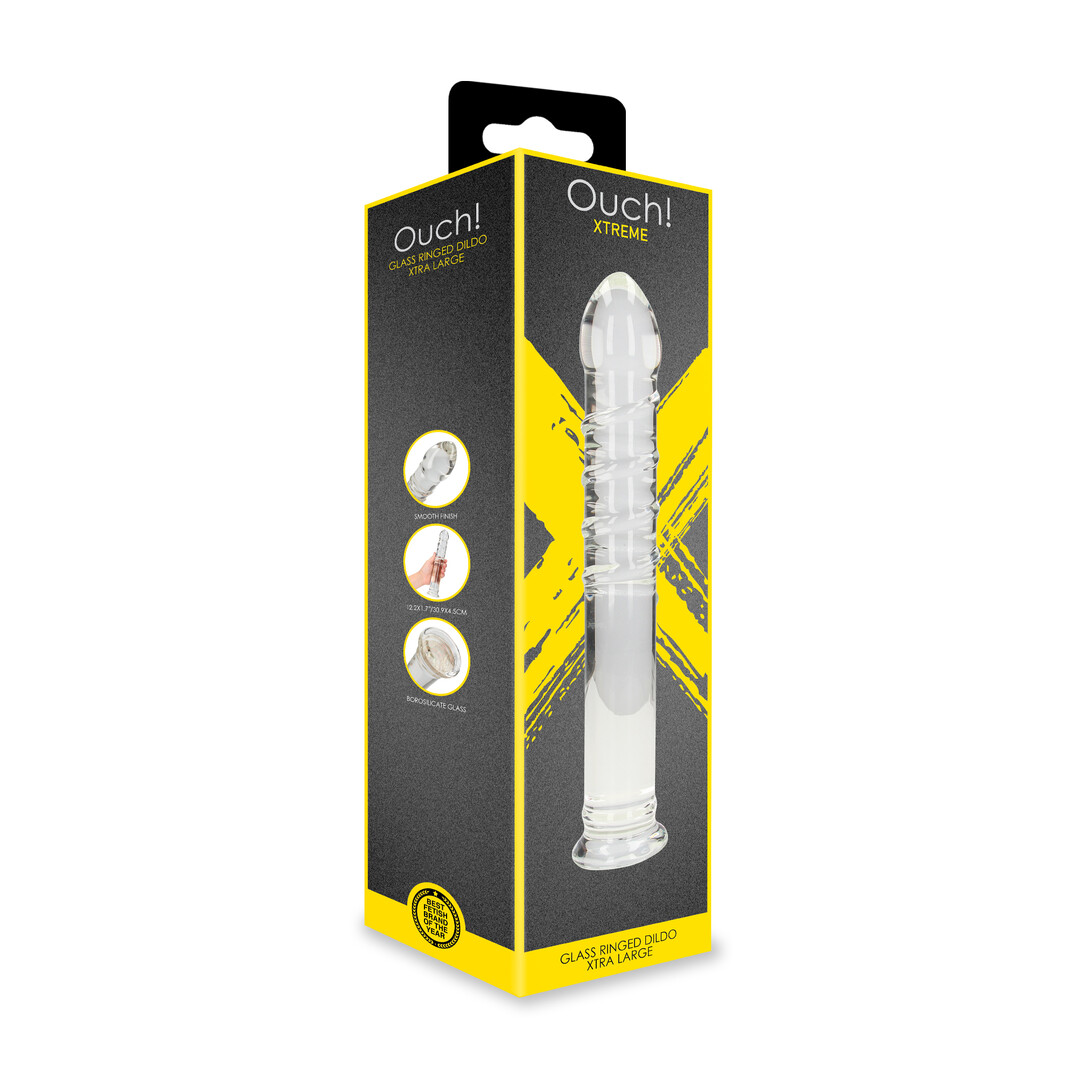 Ouch! by shots Glass Ringed Dildo - Xtra Large - Clear (8714273015082)