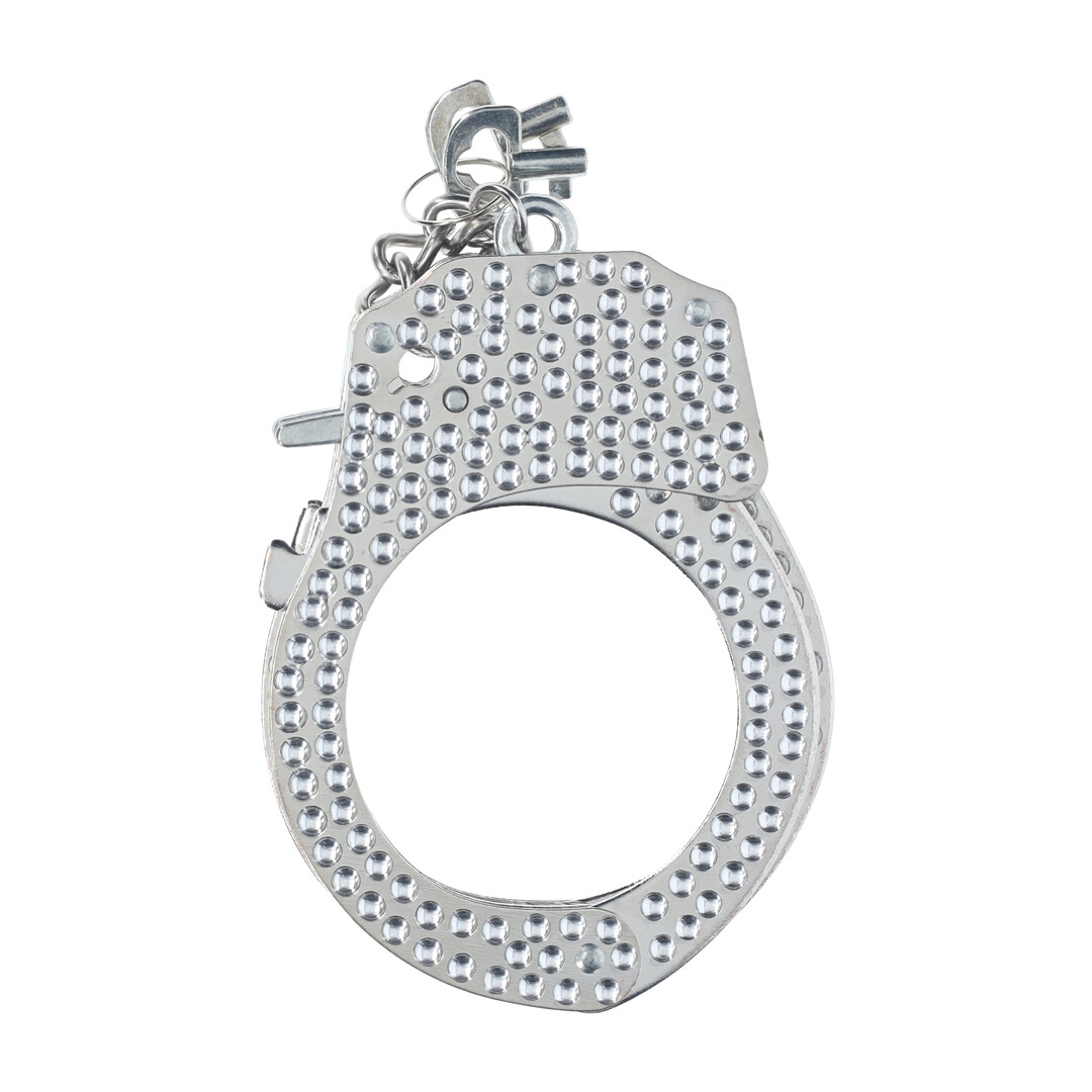 Ouch! by shots Heavy-Duty Diamond Handcuffs - Silver (8714273031112)