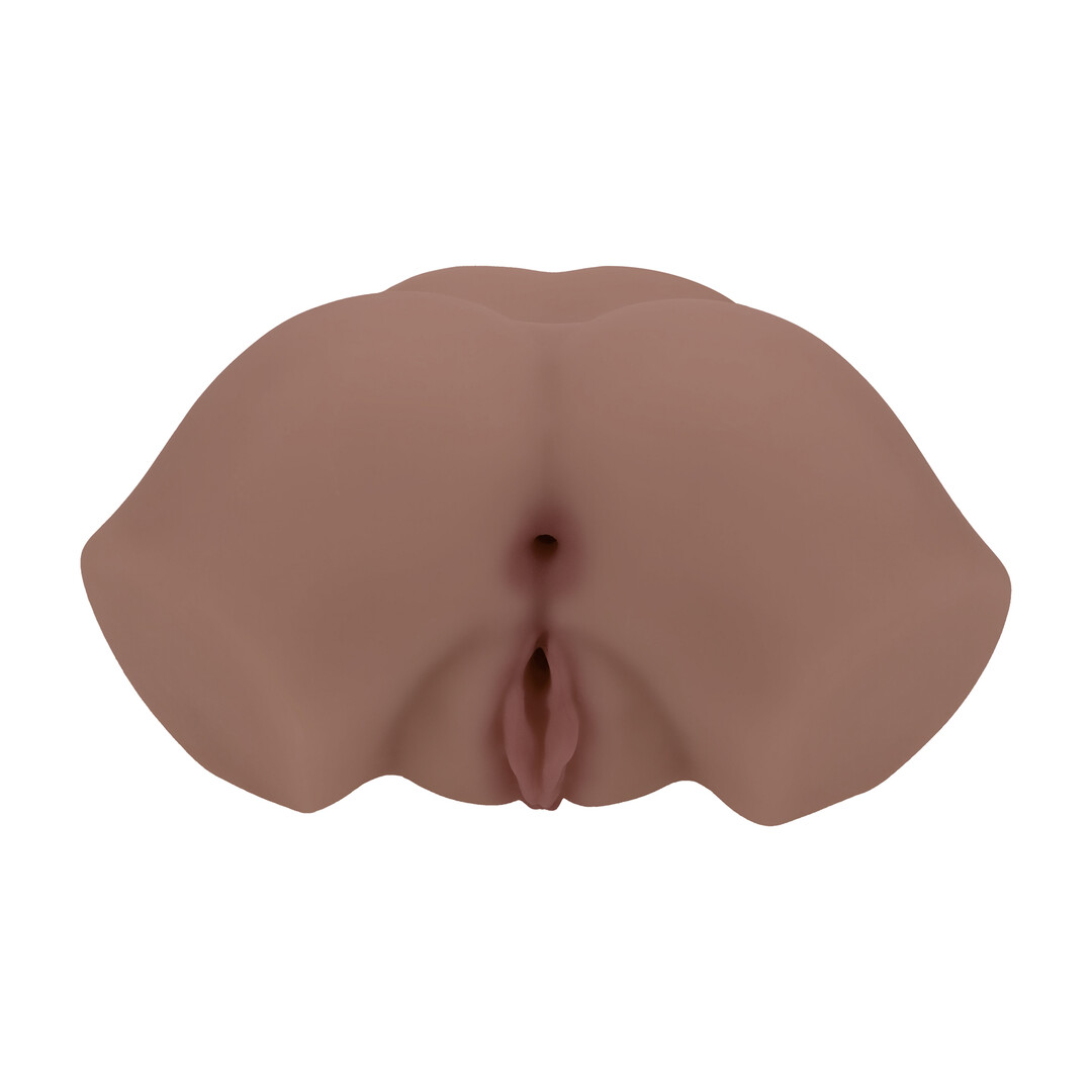 Xkin by shots Bodyforms - Eve Rhodes - Dubbele Ingang Vibrerende Masturbator - 1,6 kg / 3,5 lbs - Bruin (8714273029881)