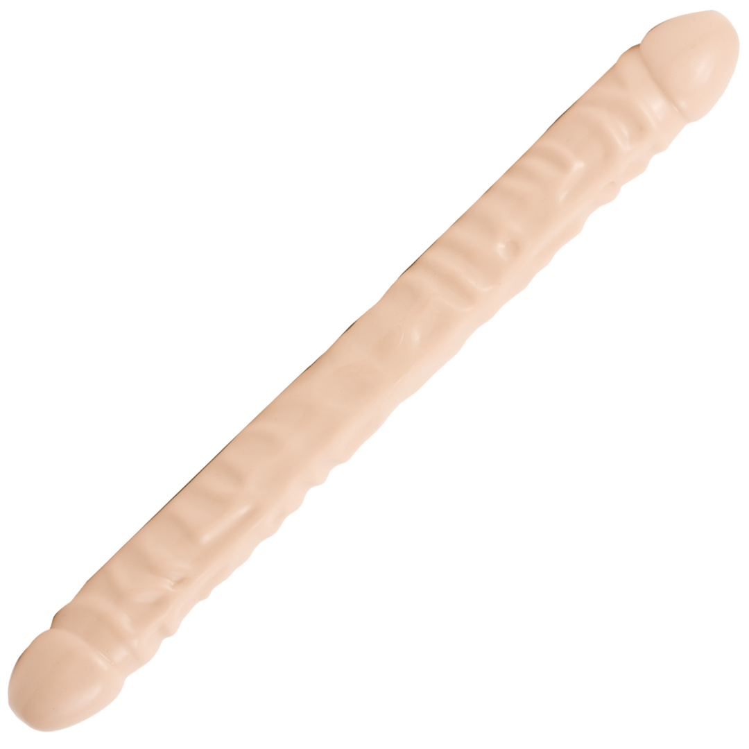 Doc johnson Geaderde Dubbele Kop - Dildo met Dubbele Einden - 18 / 45 cm (782421103309)