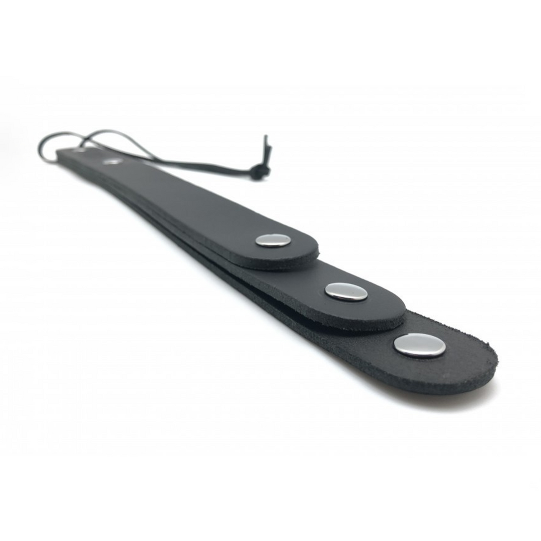 Red leather Leren Peddel met 3 Lussen - 39,5 cm - Zwart (3701019809871)