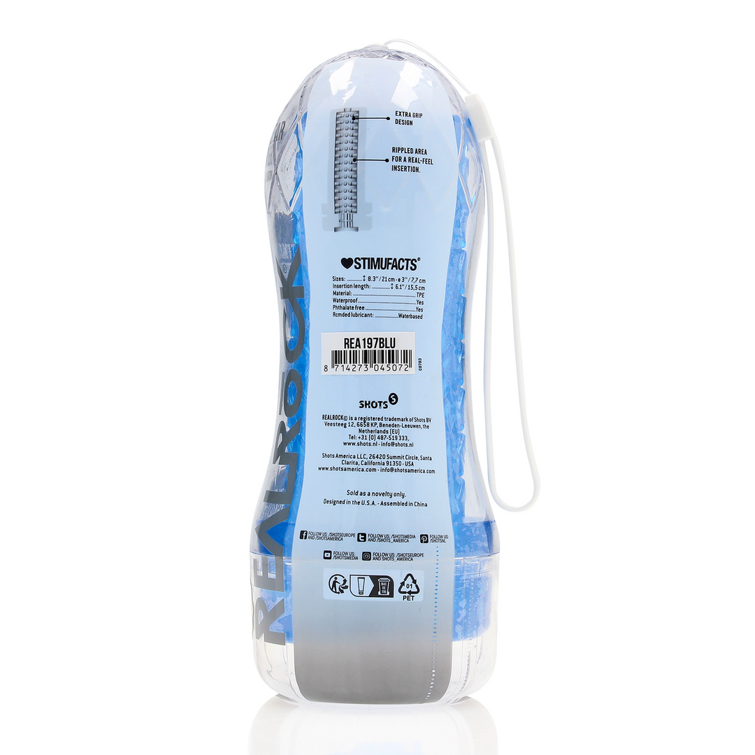 Realrock by shots Easy Rider - Textured Masturbator - Blauw (8714273045072)