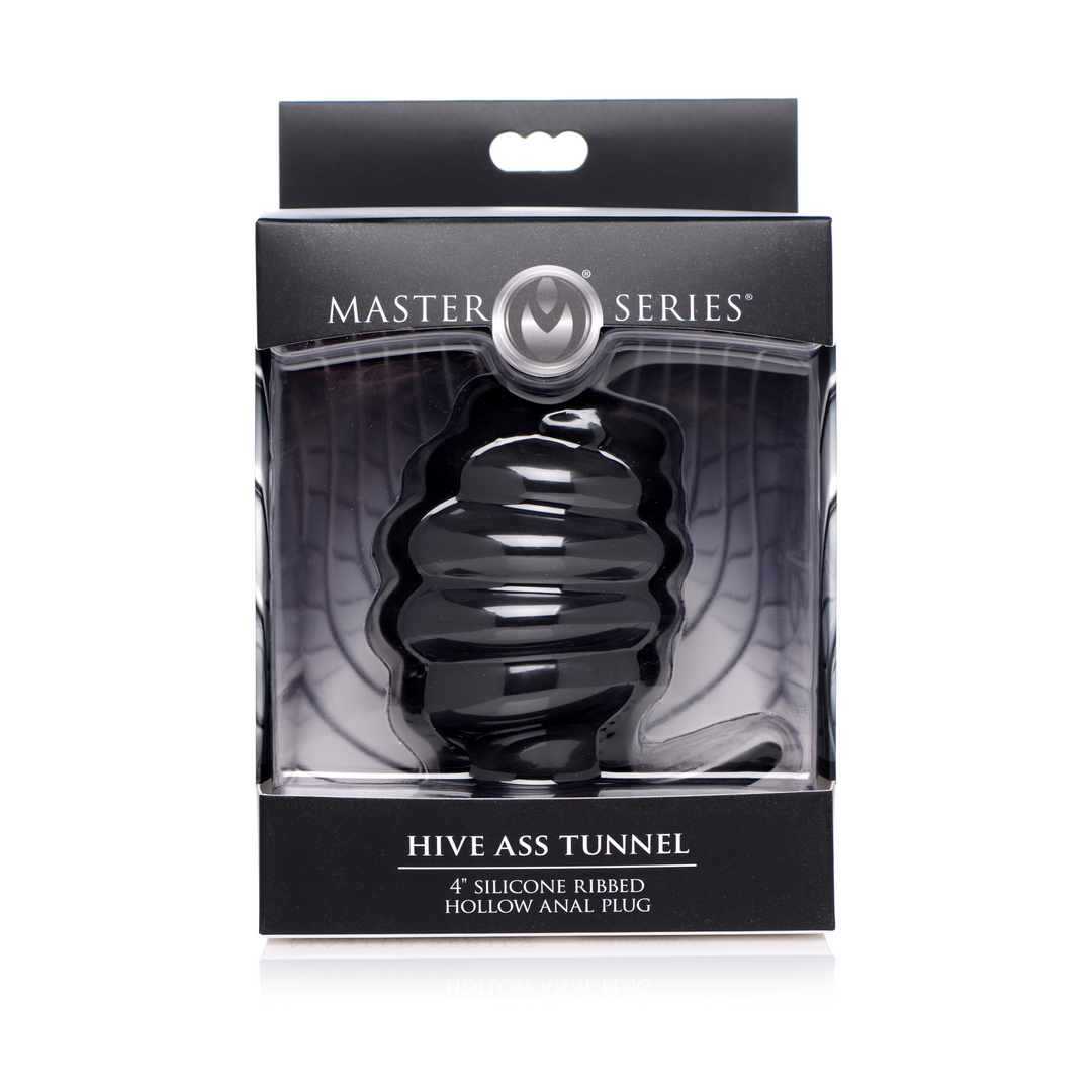 Xr brands Hive Ass Tunnel - Siliconen Geribbelde Holle Anale Plug - Groot (848518032881)