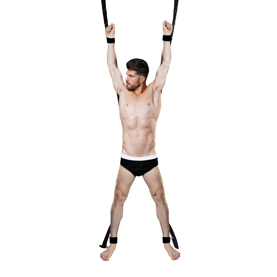 Ouch! by shots Over de Deur Bondage Kruis - Zwart (8714273051196)