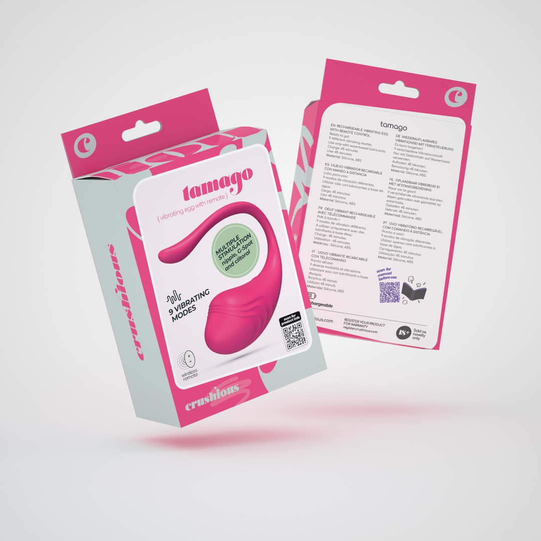 Crushious Tamago - Oplaadbaar Vibrerend Ei met Afstandsbediening - Roze (7403254159570)