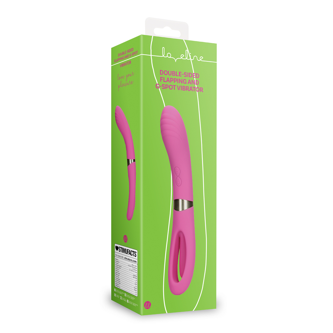 Loveline by shots Dubbelzijdige flapper en G-Spot vibrator - Uitbundig Roze (8714273049186)