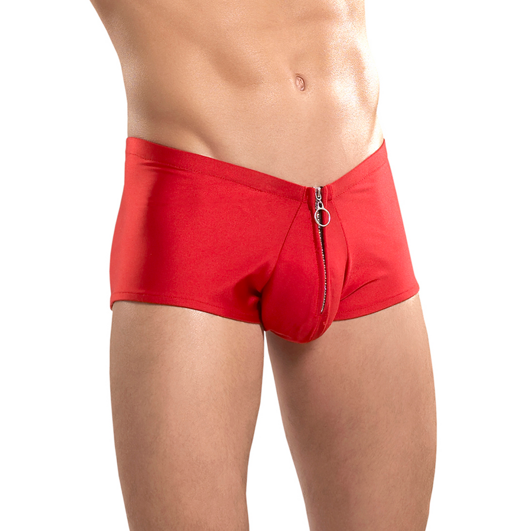 Male power Shorts met Rits - S/M - Rood (845830048699)