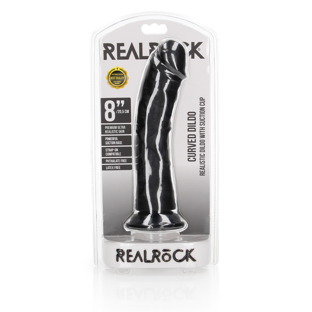 Realrock by shots Gebogen Realistische Dildo met Zuignap - 8 / 20,5 cm (7423522626672)