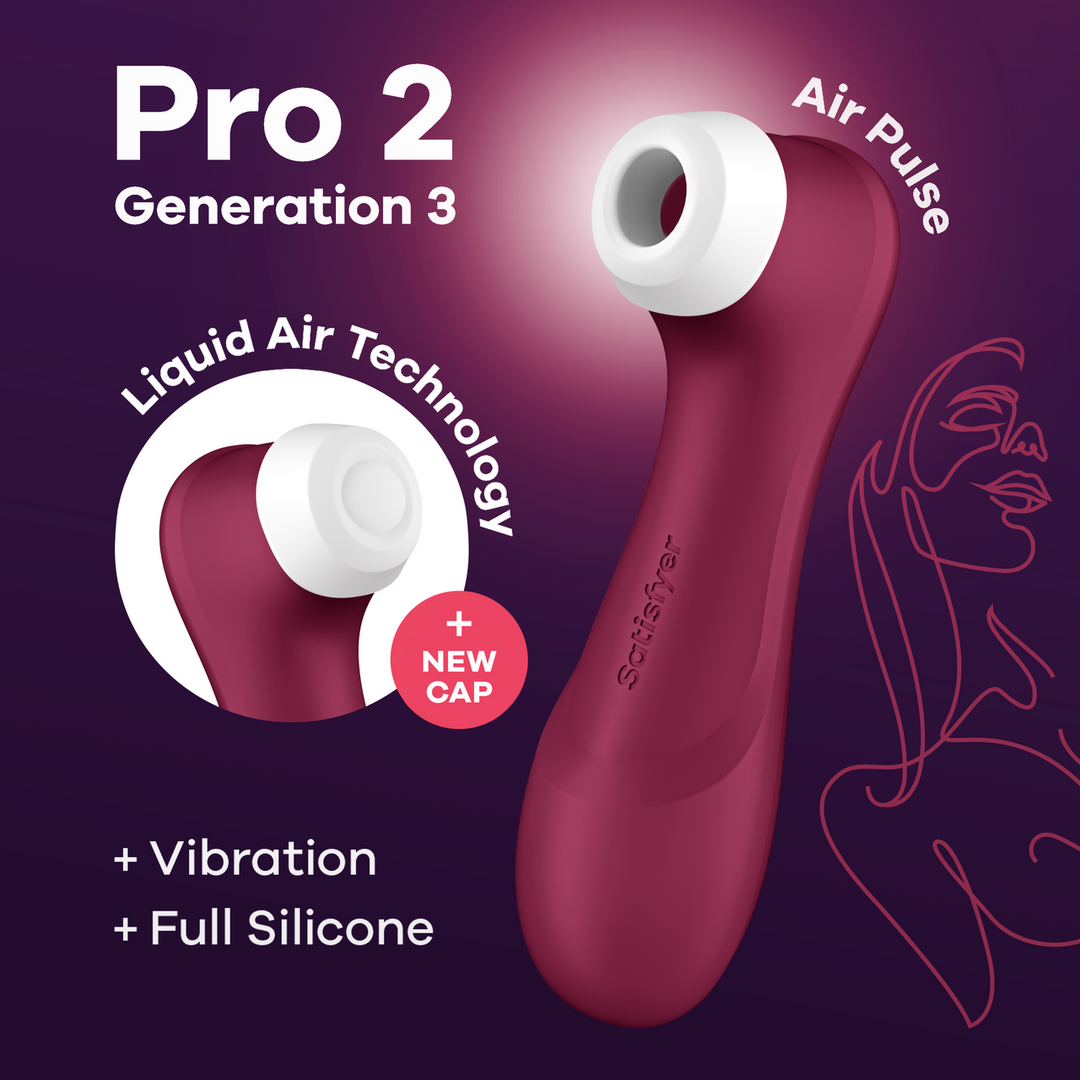 Satisfyer Pro 2 Generatie 3 - Double Air Pulse Vibrator - Liquid Air - Wijnrood (4061504051871)