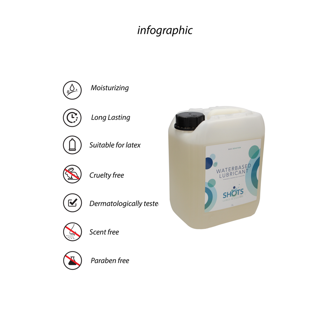 Shots lubes  liquids by shots Waterbasis Glijmiddel - 1,3 gal / 5 l (8714273525321)