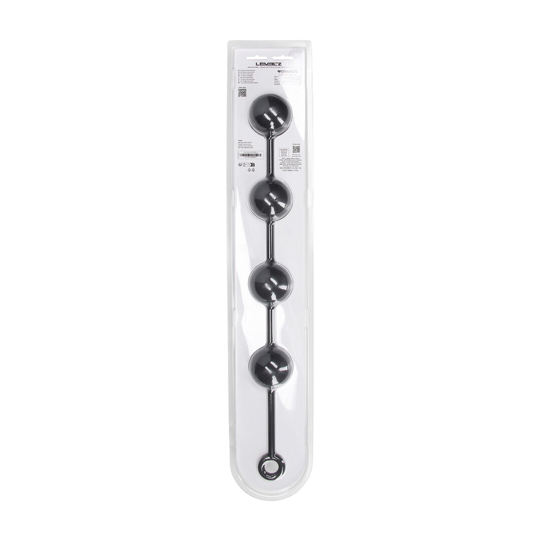 Levelz by shots Siliconen Ronde Anale Ballen - XXL - 60mm - Zwart (8714273069870)