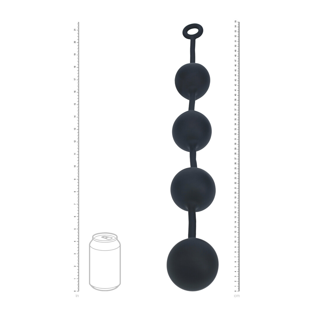 Levelz by shots Siliconen Ronde Anale Ballen - XXL - 60mm - Zwart (8714273069870)