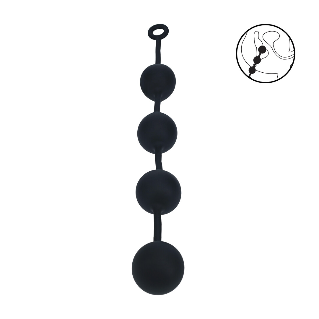Levelz by shots Siliconen Ronde Anale Ballen - XXL - 60mm - Zwart (8714273069870)