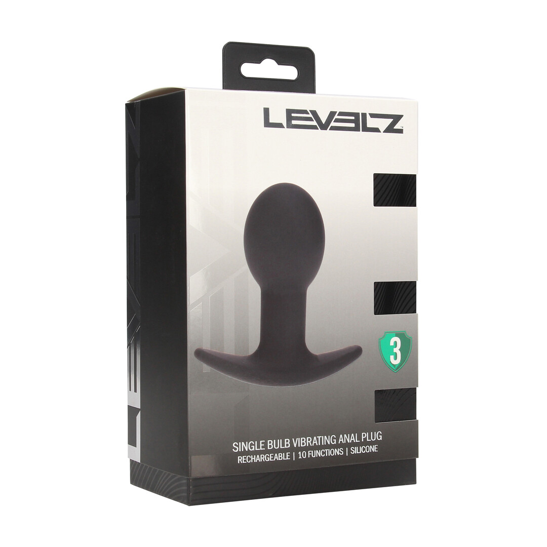 Levelz by shots Enkele Gloeilamp Vibrerende Siliconen Anale Plug - Zwart (8714273067531)