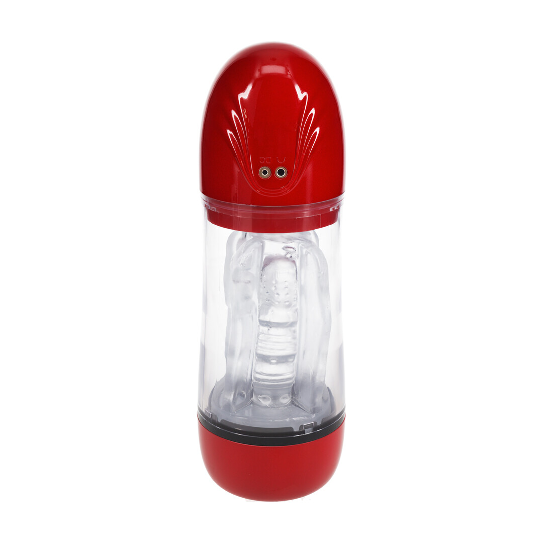 Pumped by shots SonicPull - Suction and Vibration Masturbator Pump - Multimedia Enhanced - Metallic Red (8714273061430)