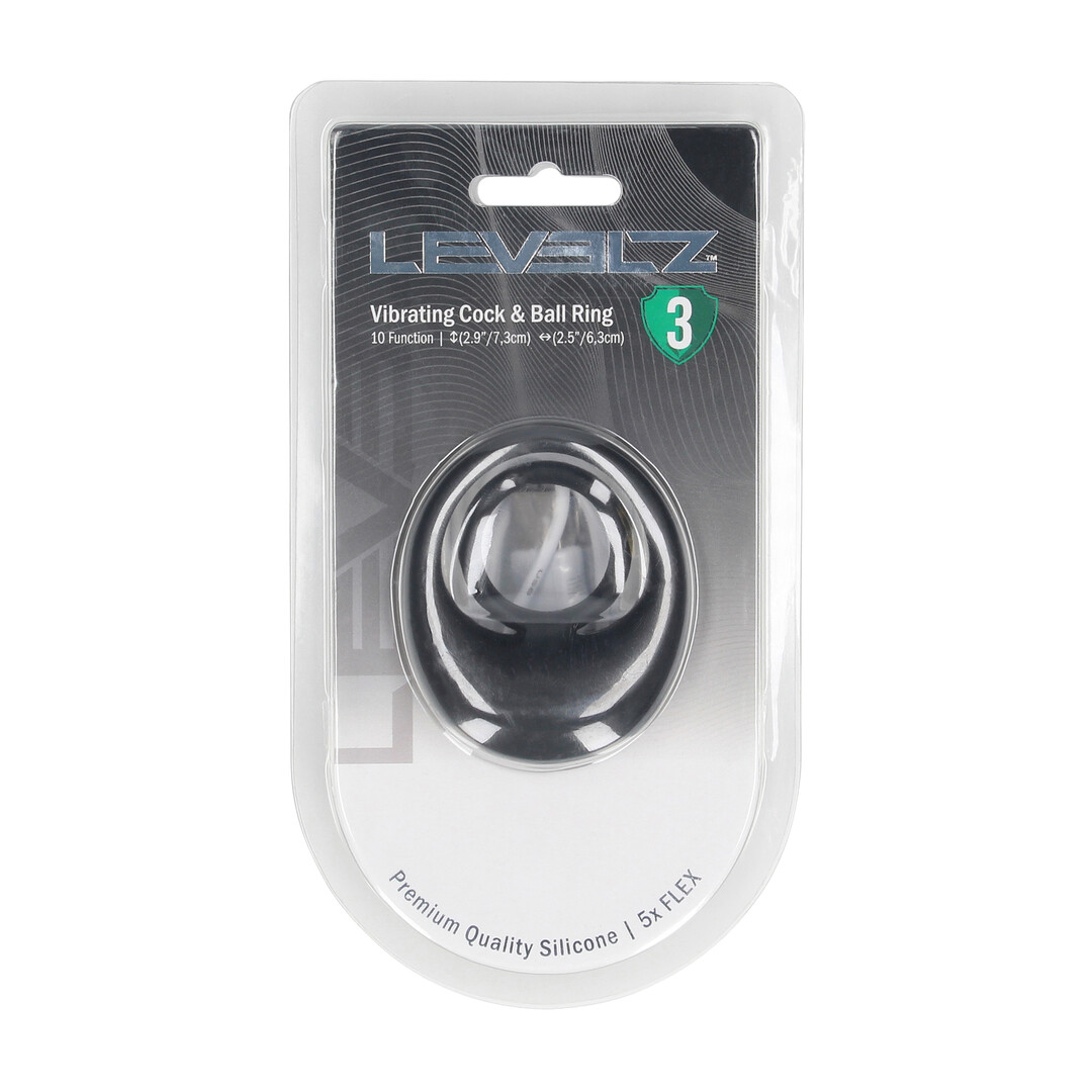Levelz by shots Vibrerende Vloeibare Siliconen Cock- en Ballenring - Zwart (8714273066992)