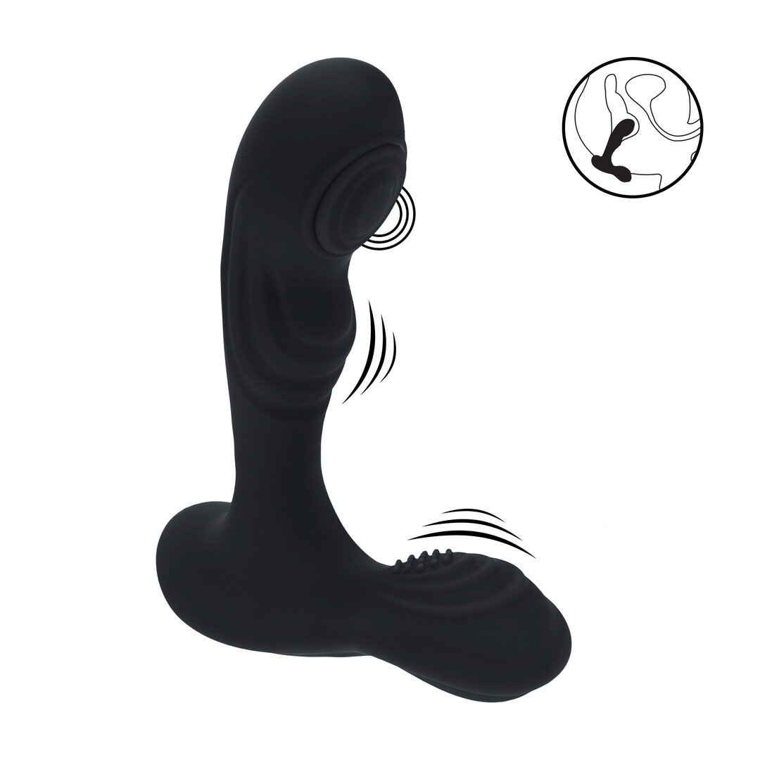 Levelz by shots Vibrerende en Tikken Siliconen Prostaat Massager met Bal Stimulator - Zwart (8714273067890)