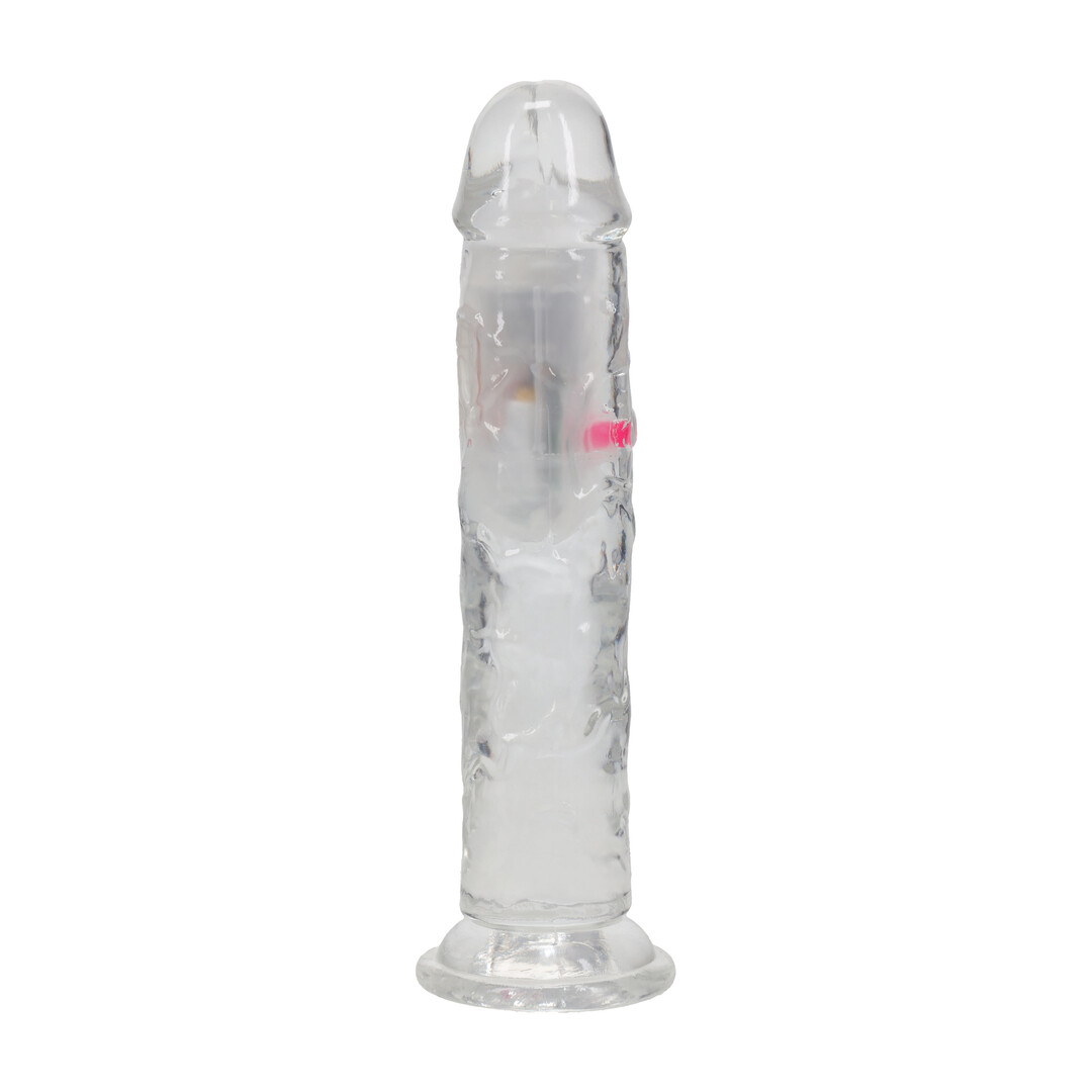 Realrock by shots LED Vibrating Straight Cock - 7 / 18 cm - Transparent (8714273059628)