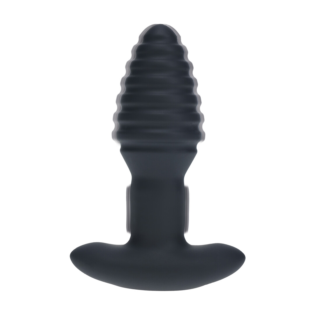 Levelz by shots Vibrerende en Draaiende Geribbelde Siliconen Anale Plug - Zwart (8714273067753)