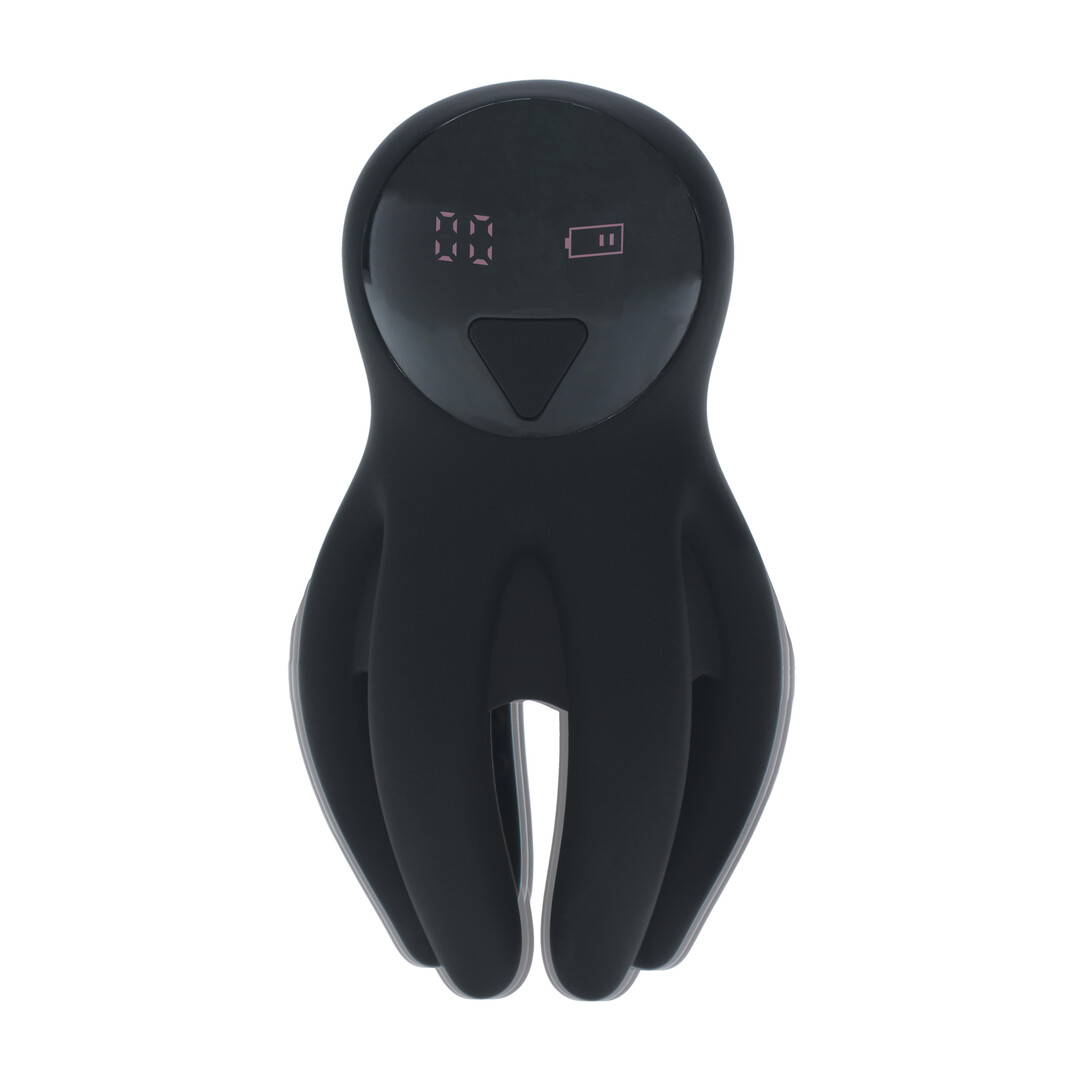 Levelz by shots Digitale Vibrerende Silicone Penis Hoofd Stimulator met Tentakels - Zwart (8714273067593)