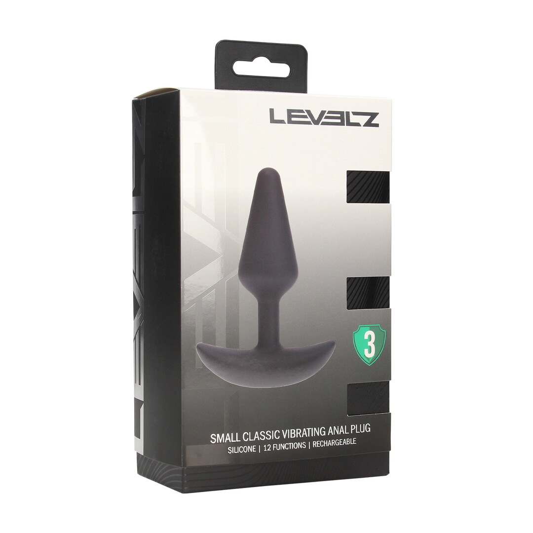 Levelz by shots Classic Vibrerende Siliconen Anale Plug - S - Zwart (8714273067395)