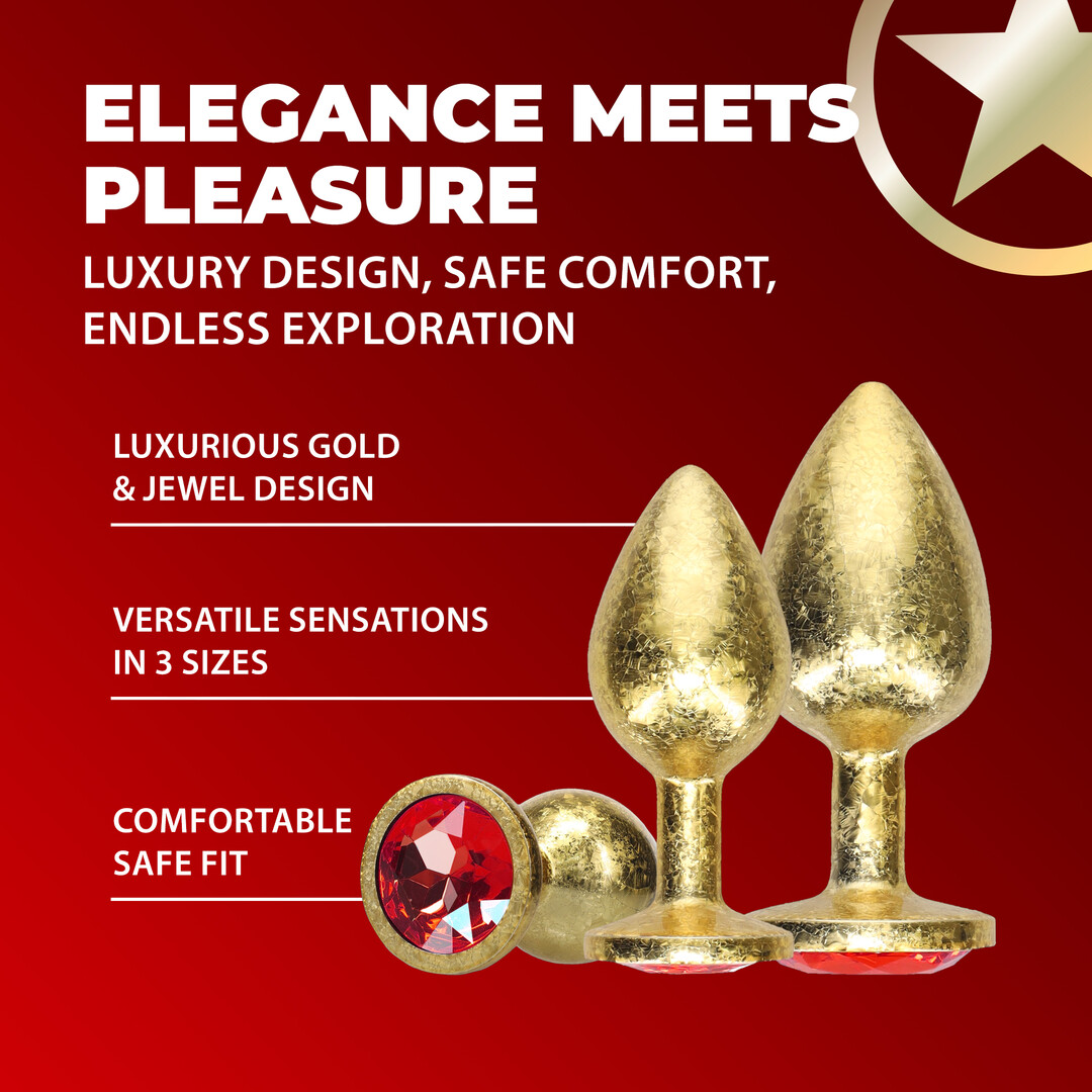 Ouch! by shots Milan Collection - Metalen Anale Plug Set - Goud (8714273061782)