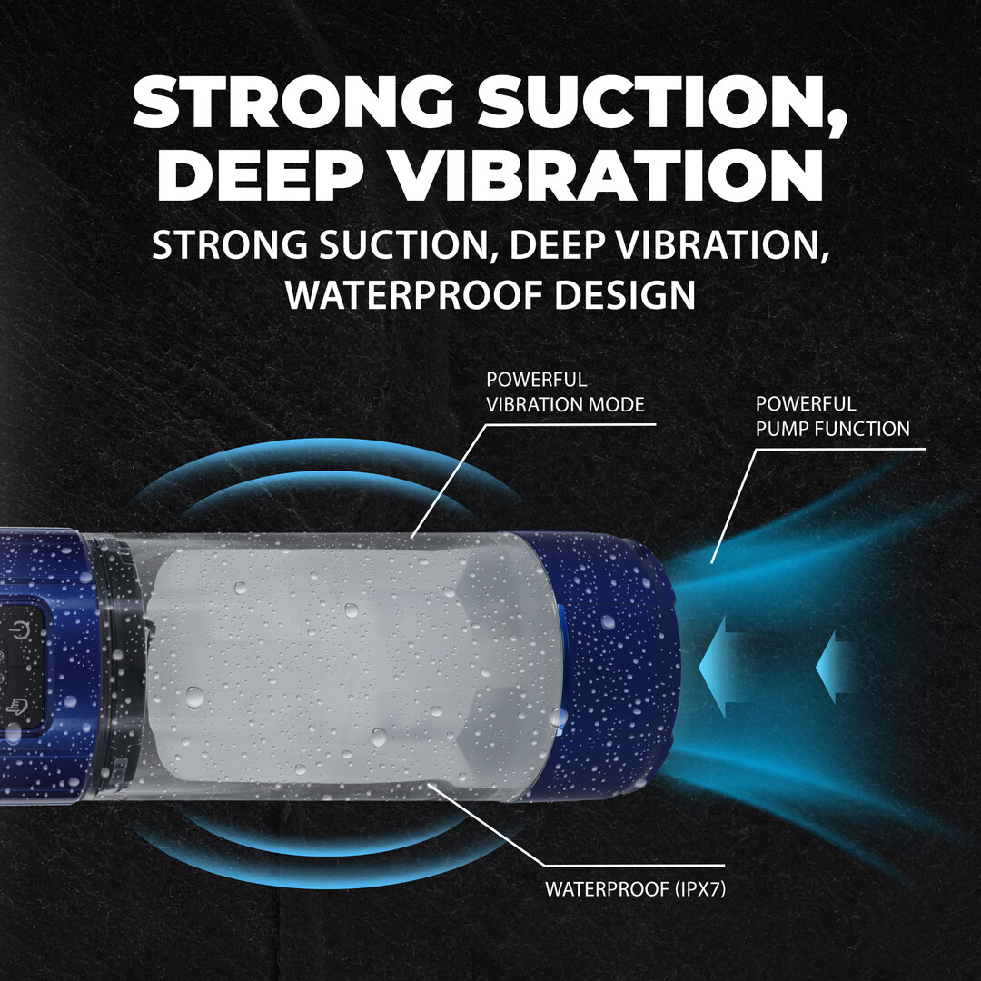 Pumped by shots UltraLift - Automatische Waterdichte Masturbator Pomp - Metallic Blauw (8714273059598)