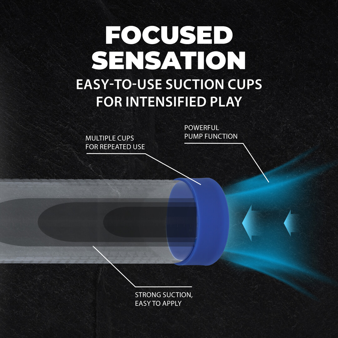Pumped by shots HyperPump - Oplaadbare Penis Pomp - Metallic Blauw (8714273059499)