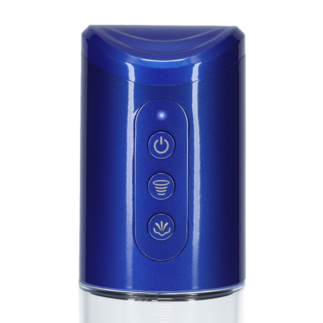 Pumped by shots HyperPump - Oplaadbare Penis Pomp - Metallic Blauw (8714273059499)