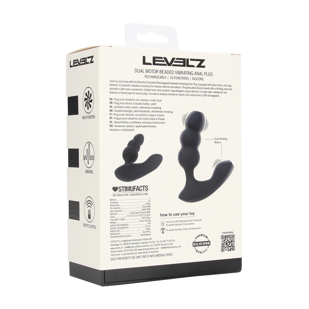 Levelz by shots Dual Motor Afstandsbediening Geweven Vibrerende Vloeibare Siliconen Prostaat Stimulator - Zwart (8714273067951)