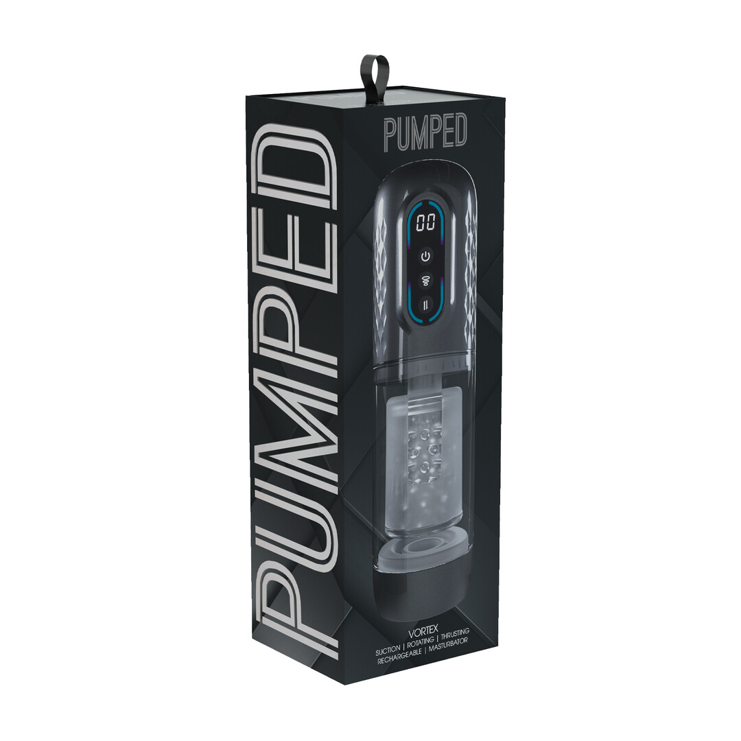 Pumped by shots Vortex - Suction Rotation and Thrusting Masturbator Pump - Gun Metal (8714273061379)