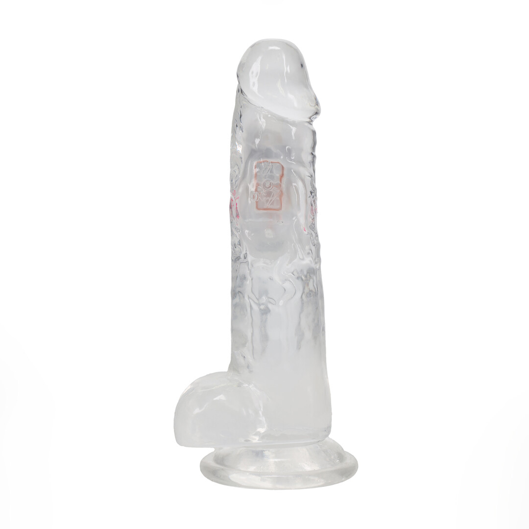 Realrock by shots LED Vibrating Straight Cock with Balls - 8 / 20 cm - Transparent (8714273059659)