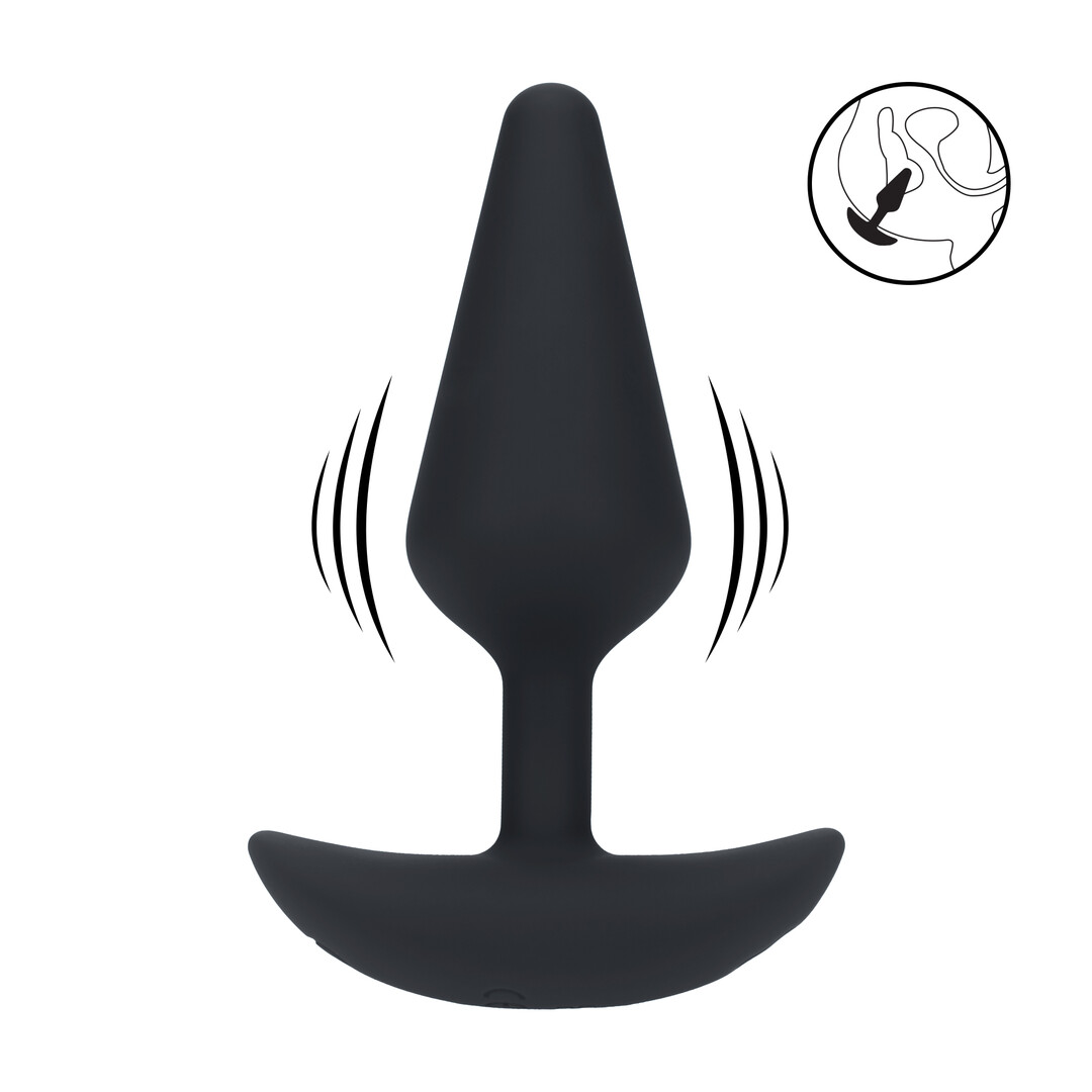 Levelz by shots Classic Vibrerende Silicone Anale Plug - M - Zwart (8714273067418)