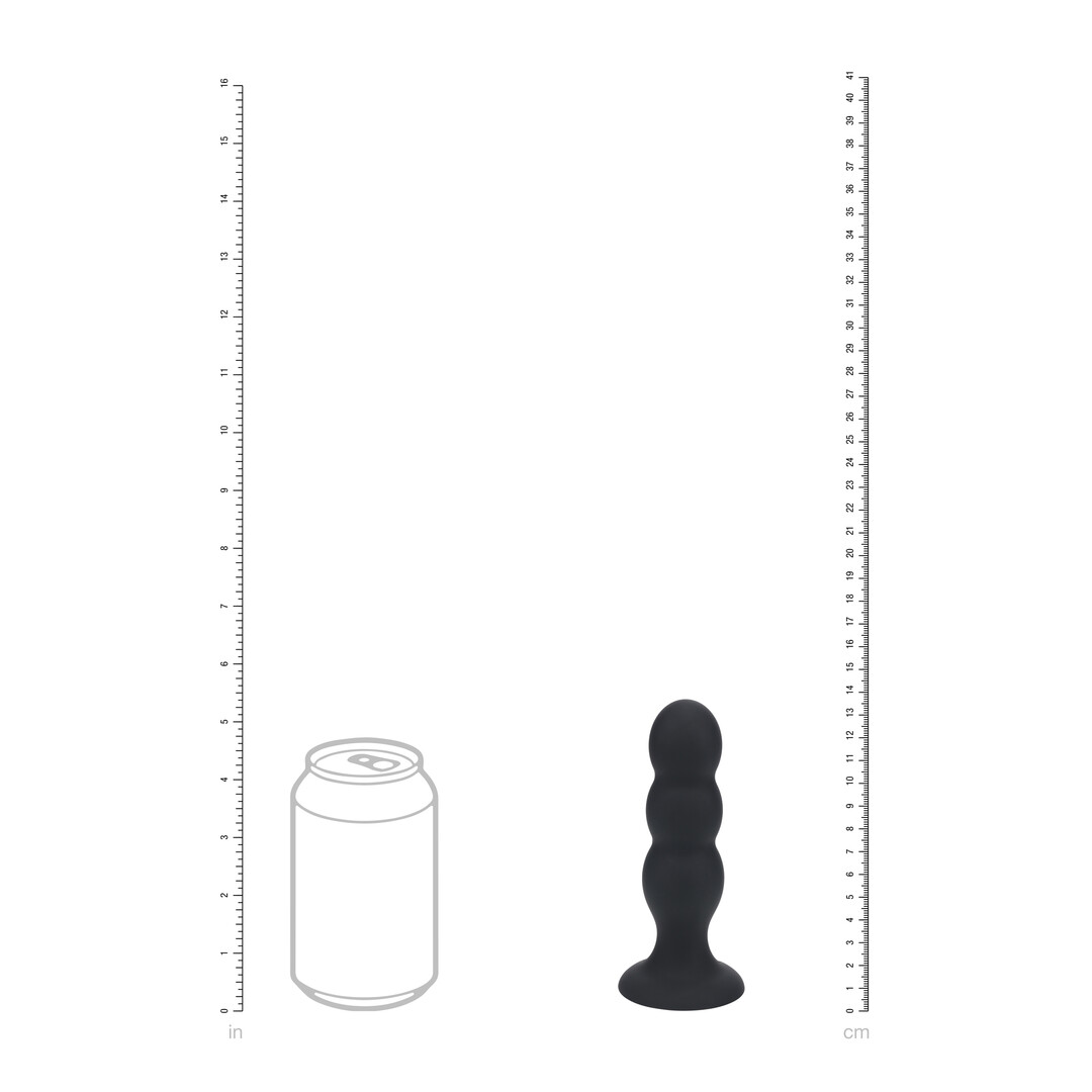 Levelz by shots Tri Rattle Liquid Silicone Anale Plug - L - Zwart (8714273065407)
