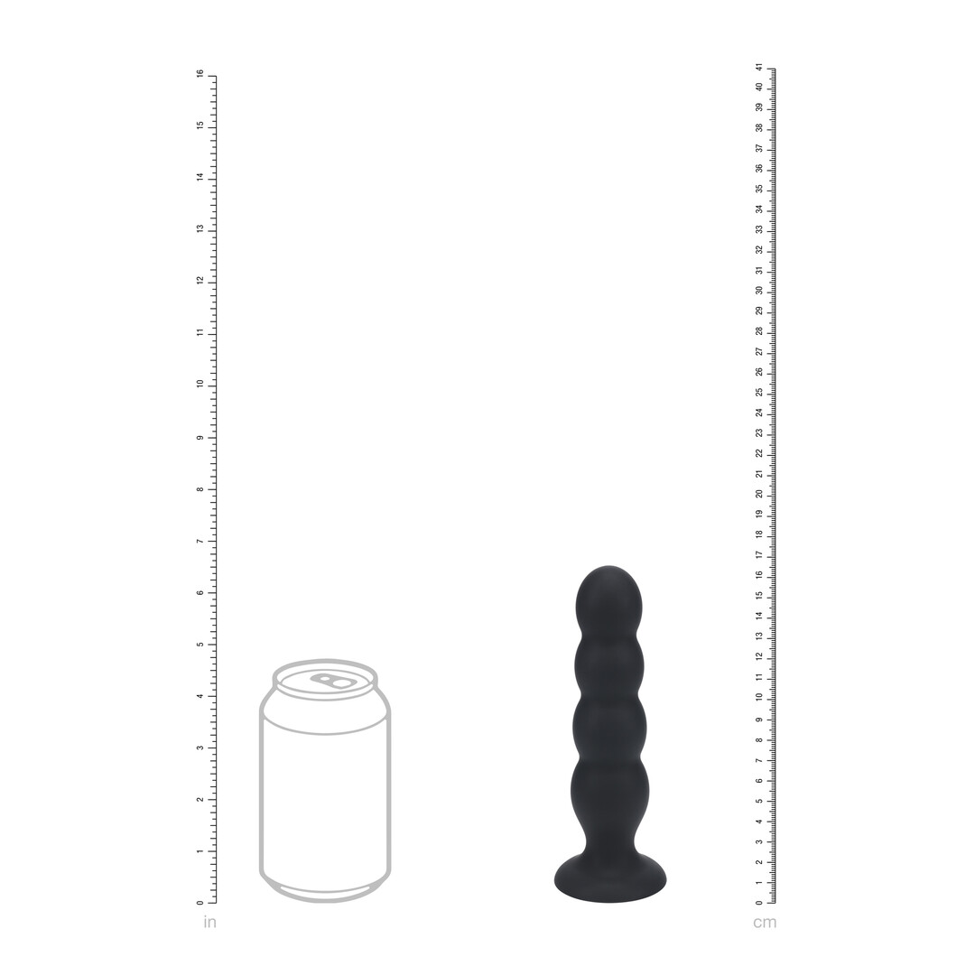 Levelz by shots Quad Rattle Vloeibare Siliconen Anale Plug - XL - Zwart (8714273065704)