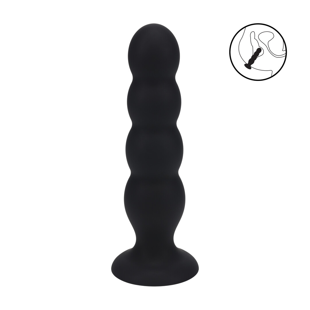 Levelz by shots Quad Rattle Vloeibare Siliconen Anale Plug - XL - Zwart (8714273065704)