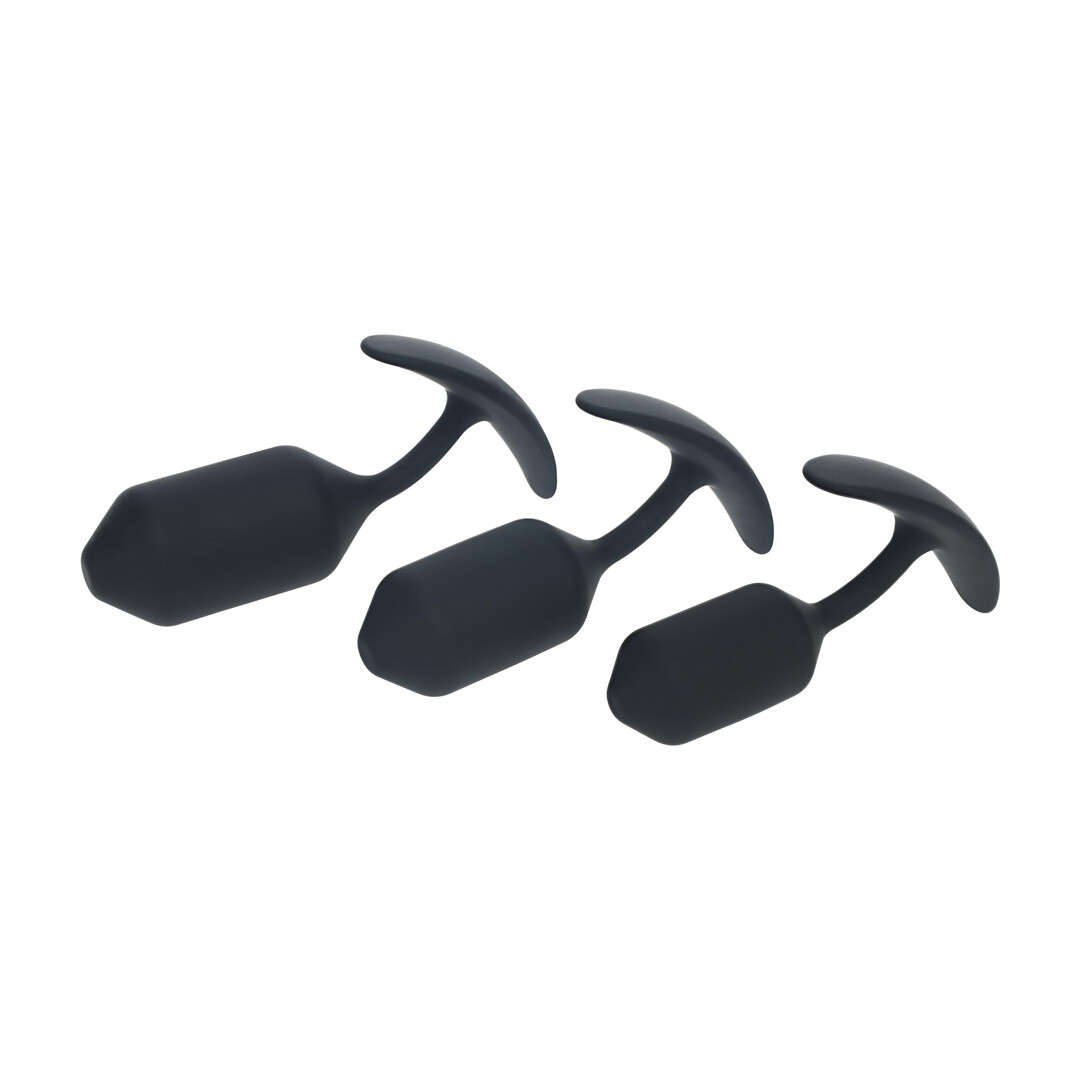 Levelz by shots Siliconen Gewogen Anale Plug Trainingsset van 3 - Zwart (8714273064585)