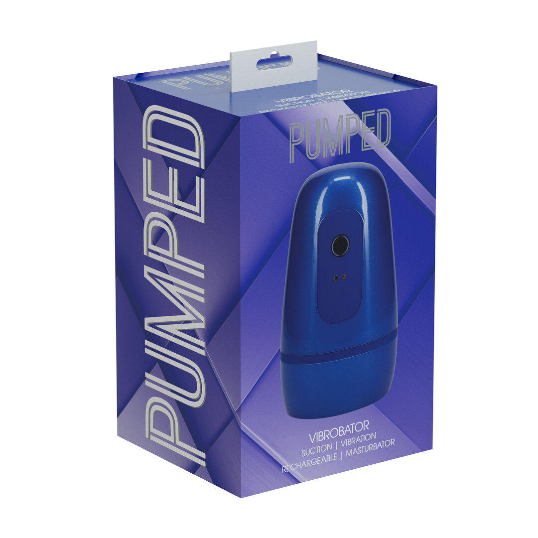 Pumped by shots Pulsar - Negative Pressure Suction and Vibration Masturbator Pump - Metallic Blue (8714273061478)