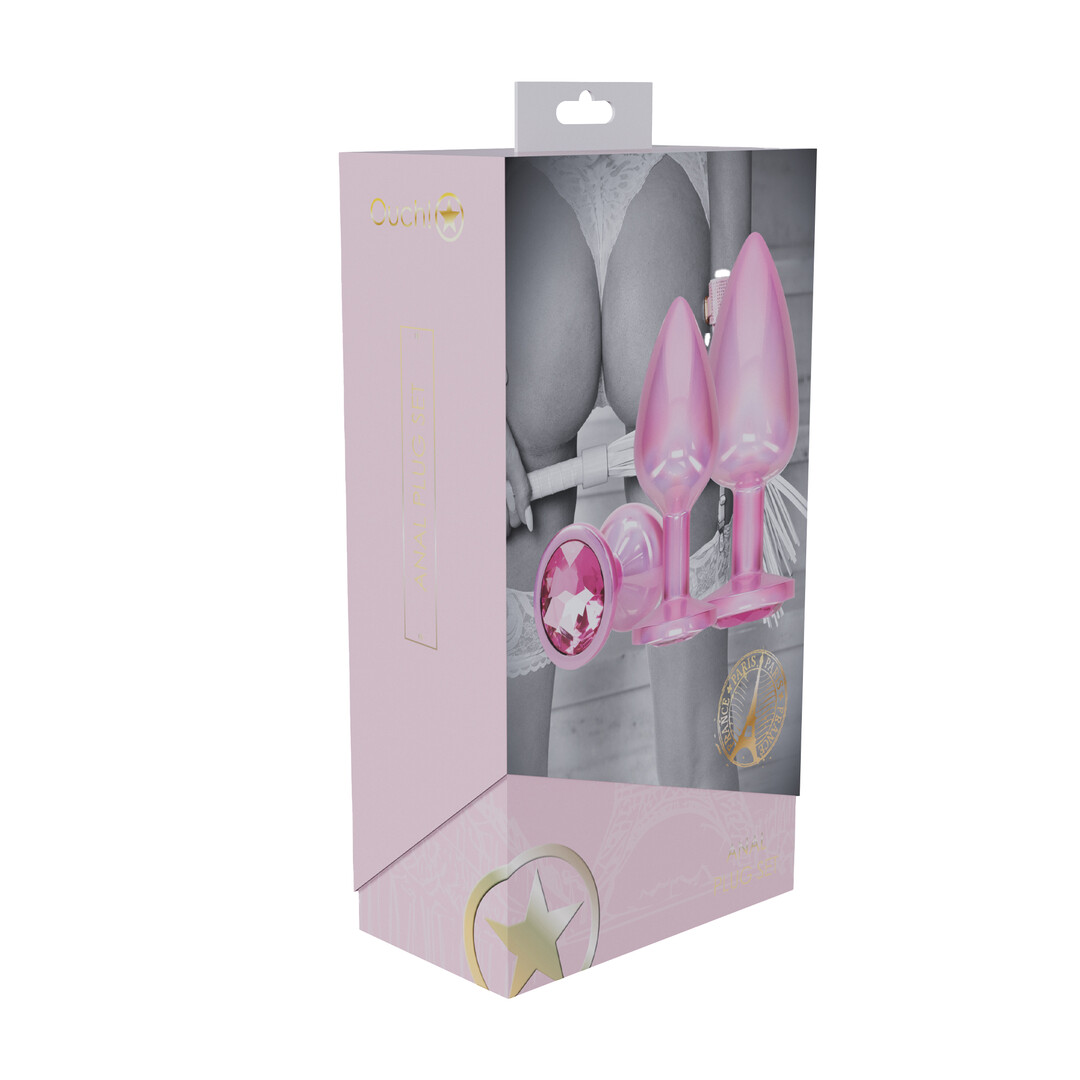 Ouch! by shots Paris Collection - Metalen Anale Plug Set - Roze (8714273061751)