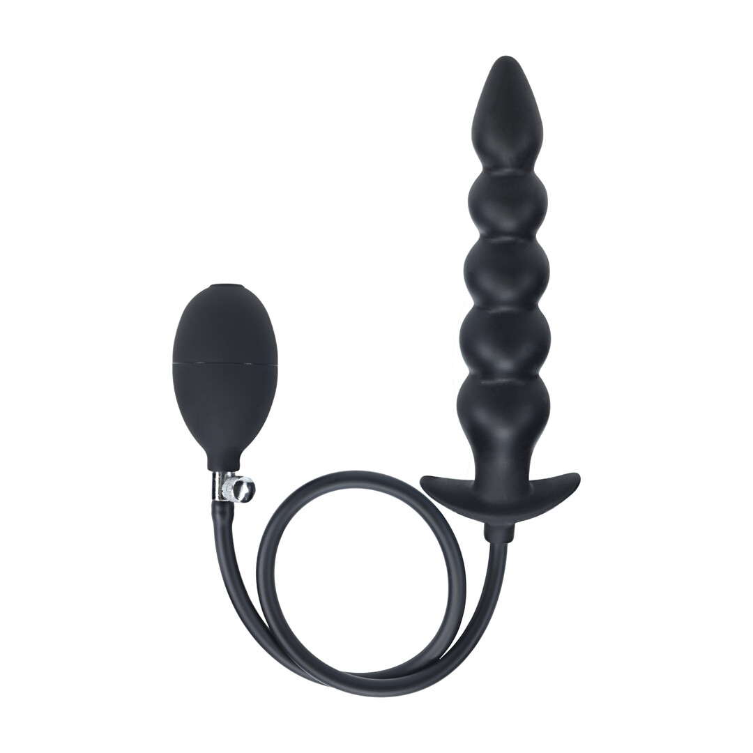 Levelz by shots Kralen Opblaasbare Siliconen Anale Plug - Zwart (8714273068354)