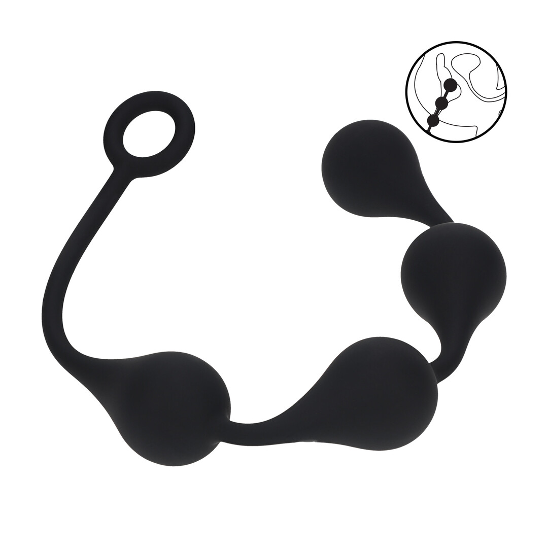 Levelz by shots Waterdrop Siliconen Anale Ballen - L - 40mm - Zwart (8714273069832)