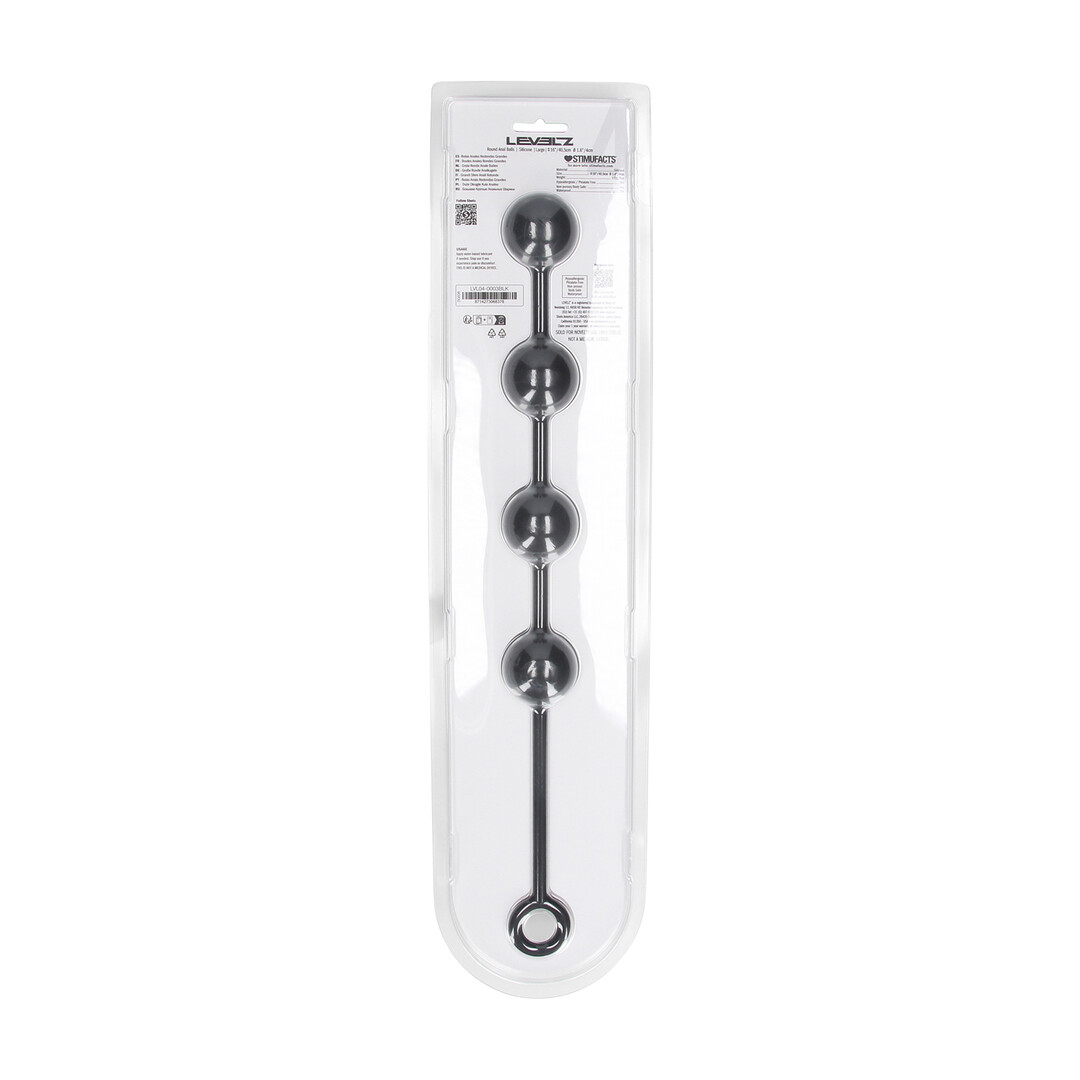 Levelz by shots Ronde Siliconen Anale Ballen - L - 40mm - Zwart (8714273068378)