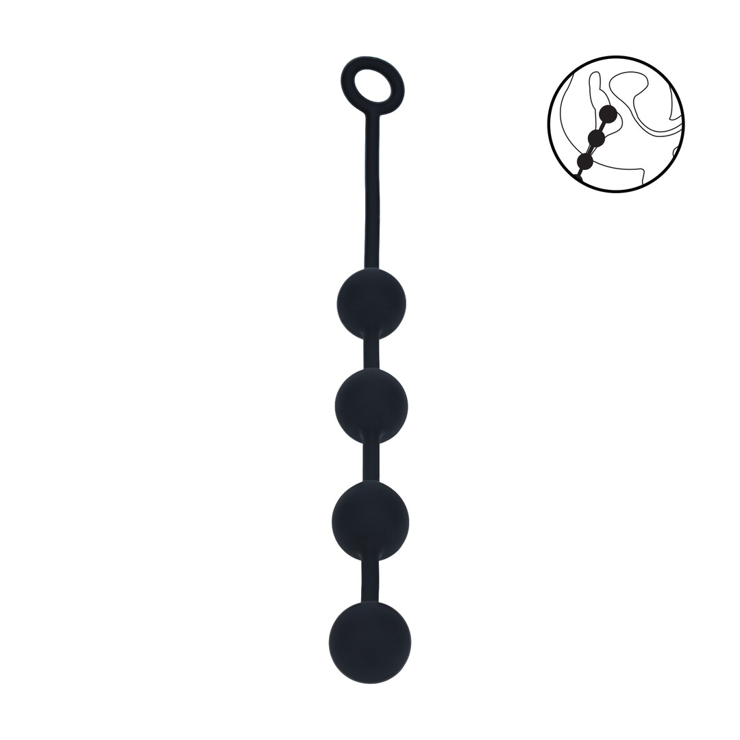 Levelz by shots Ronde Siliconen Anale Ballen - L - 40mm - Zwart (8714273068378)