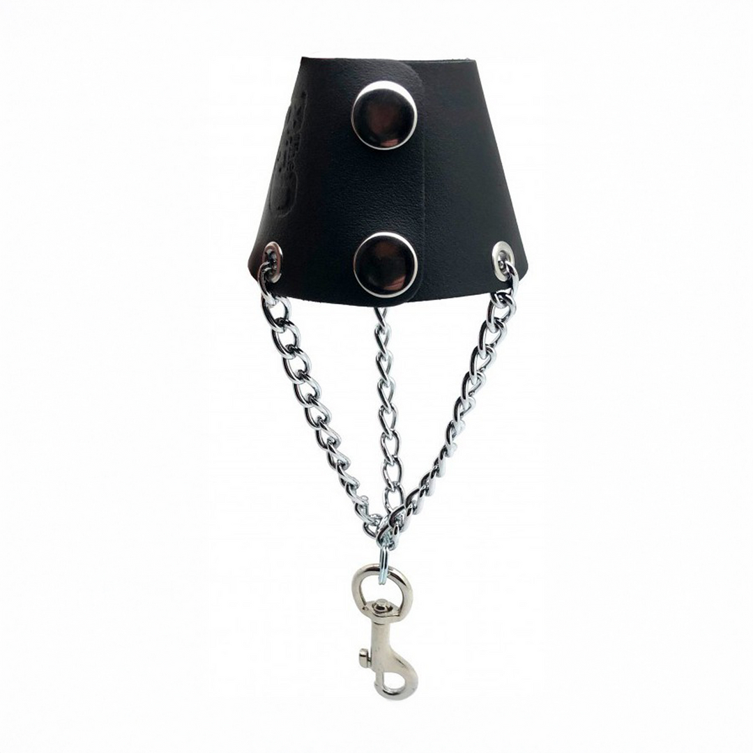 Red leather Leren Parachute met Kettingen en Haak - Zwart (3701019809840)