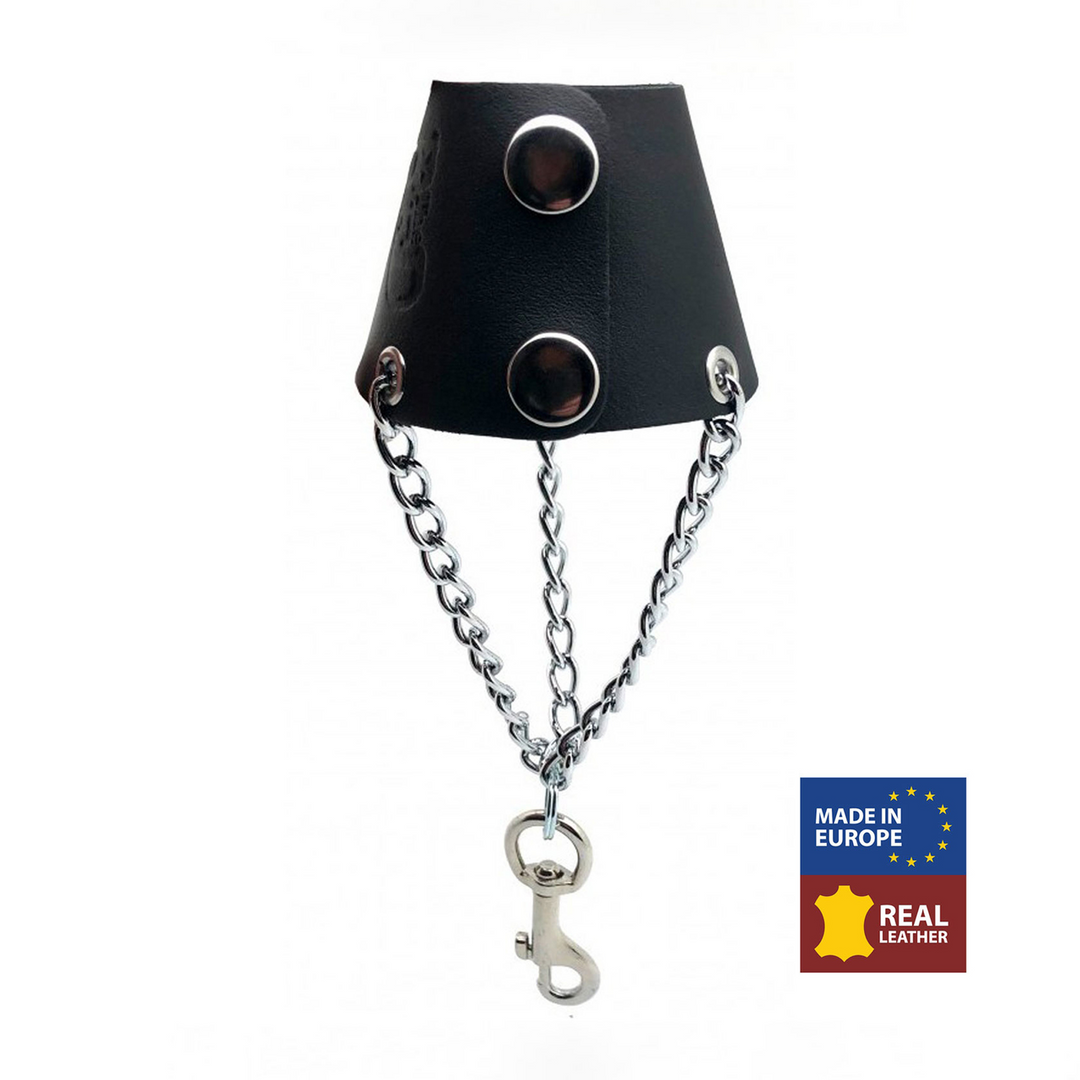 Red leather Leren Parachute met Kettingen en Haak - Zwart (3701019809840)