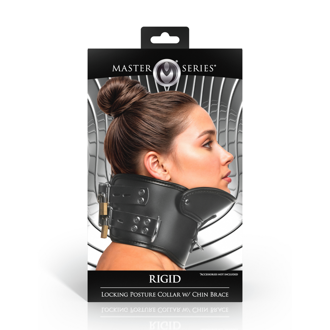 Xr brands Rigid - Vergrendelbare Houdingskraag met Kinsteun - Zwart (848518057471)