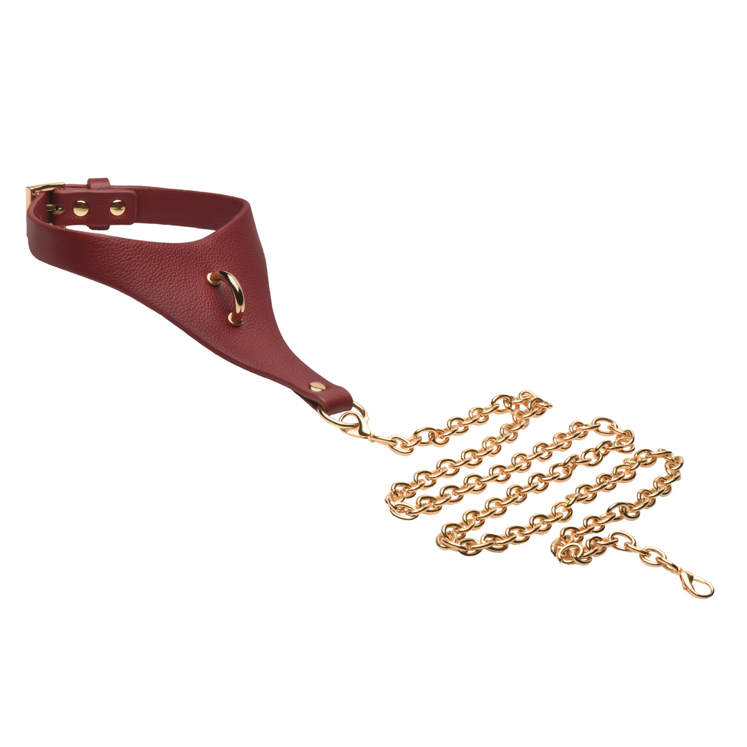 Xr brands Captivate - Halsband met Lichaamsketting - Rood/Goud (848518058560)