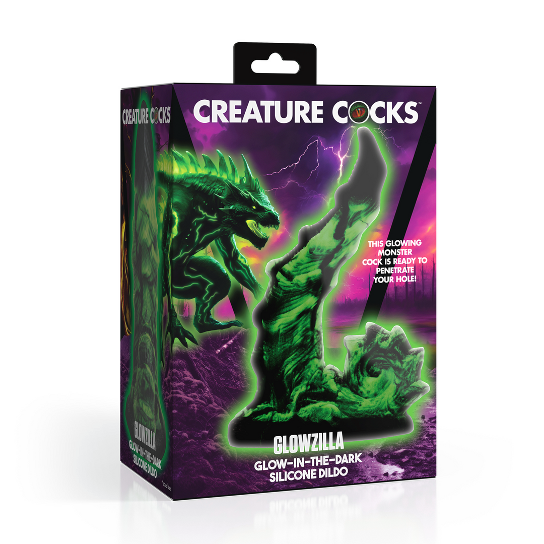 Xr brands Glowzilla - Glow-in-the-Dark Siliconen Dildo - Groen/Zwart (848518055927)